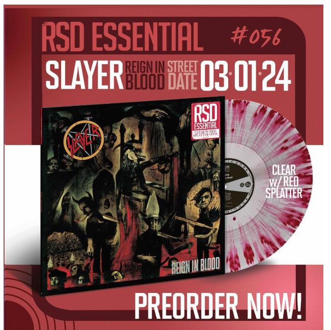 Slayer to Re-Issue Their Thrash Metal Classic “Reign In Blood” in 2024 As a  Part of “Record Store Day Essentials” - Ghost Cult MagazineGhost Cult  Magazine