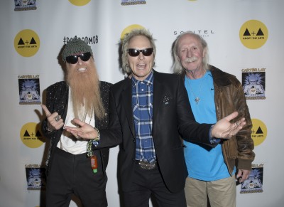 ADOPT THE ARTS honorees Billy Gibbons and Butch Trucks with Co-Founder Matt Sorum. Photo credit: Charlie Steffens.