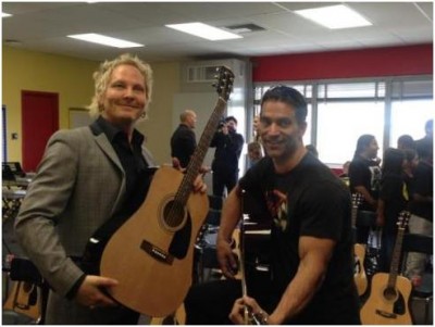 ADOPT THE ARTS founder Matt Sorum and ATA board member actor Johnathon Schaech at Westminster Elementary in Venice, CA.