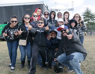 Students and Mark “Squiggy” DiGiacomo tour the LOUDER THAN LIFE 2014 festival grounds in Louisville 