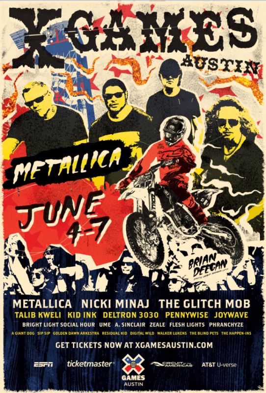 x games austin poster metallica