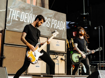 Bassist Andy Trick and guitarist jeremy DePoyster of The Devil Wears Prada (via Facebook).