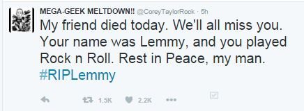 corey taylor slipknot RIP lemmy