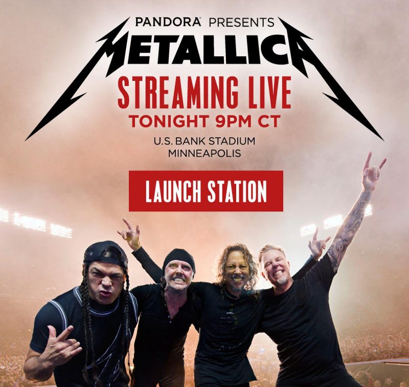 Metallica Streaming live Pandora ghostcultmag