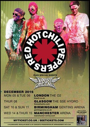 Red Hot Chili Peppers and BABYMETAL tour admat ghostcultmag