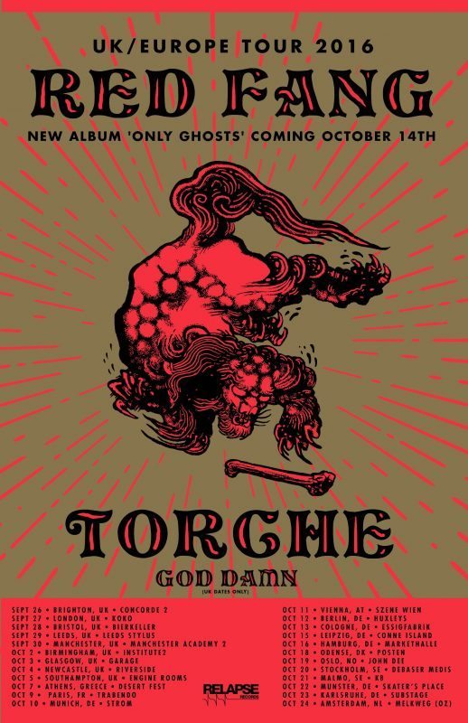 Red Fang Torche Fall EU tour 2016 ghostcultmag