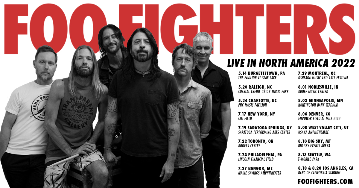 Pnc Pavilion Concert Schedule 2022 Foo Fighters Book North American Tour Dates For 2022 - Ghost Cult  Magazineghost Cult Magazine